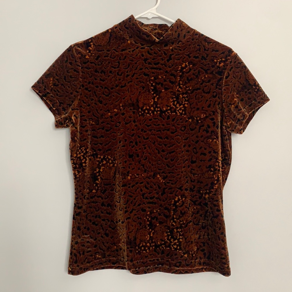 B.A.D Jeffrey Halper Velvet Leopard Turtle Neck